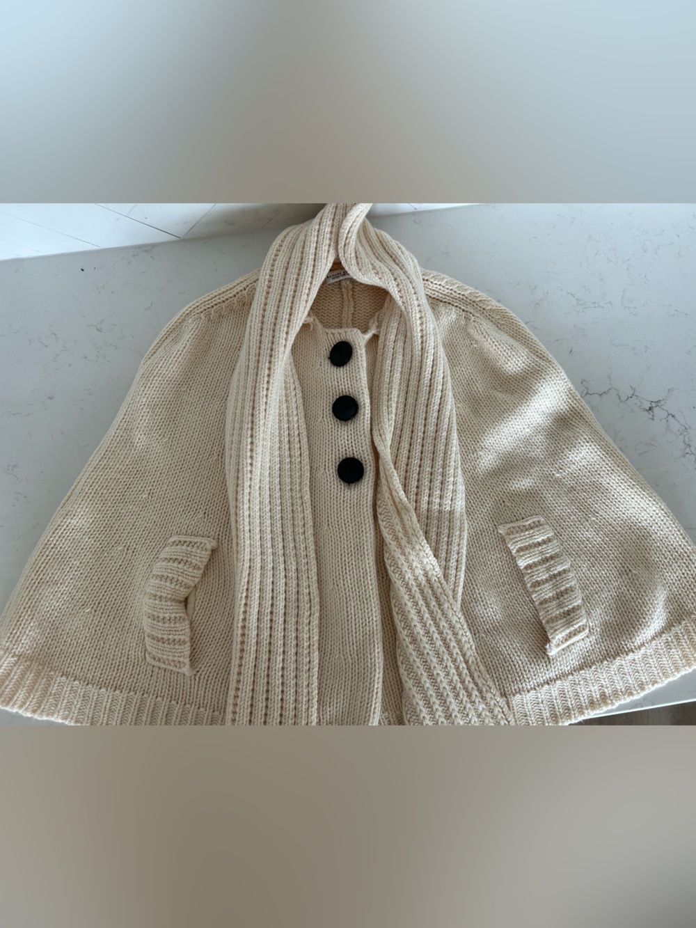 Banana Republic Merino Wool Woven Capelet with Scarf Sz Small (SEE DESCRIPTION) - Picture 3 of 10